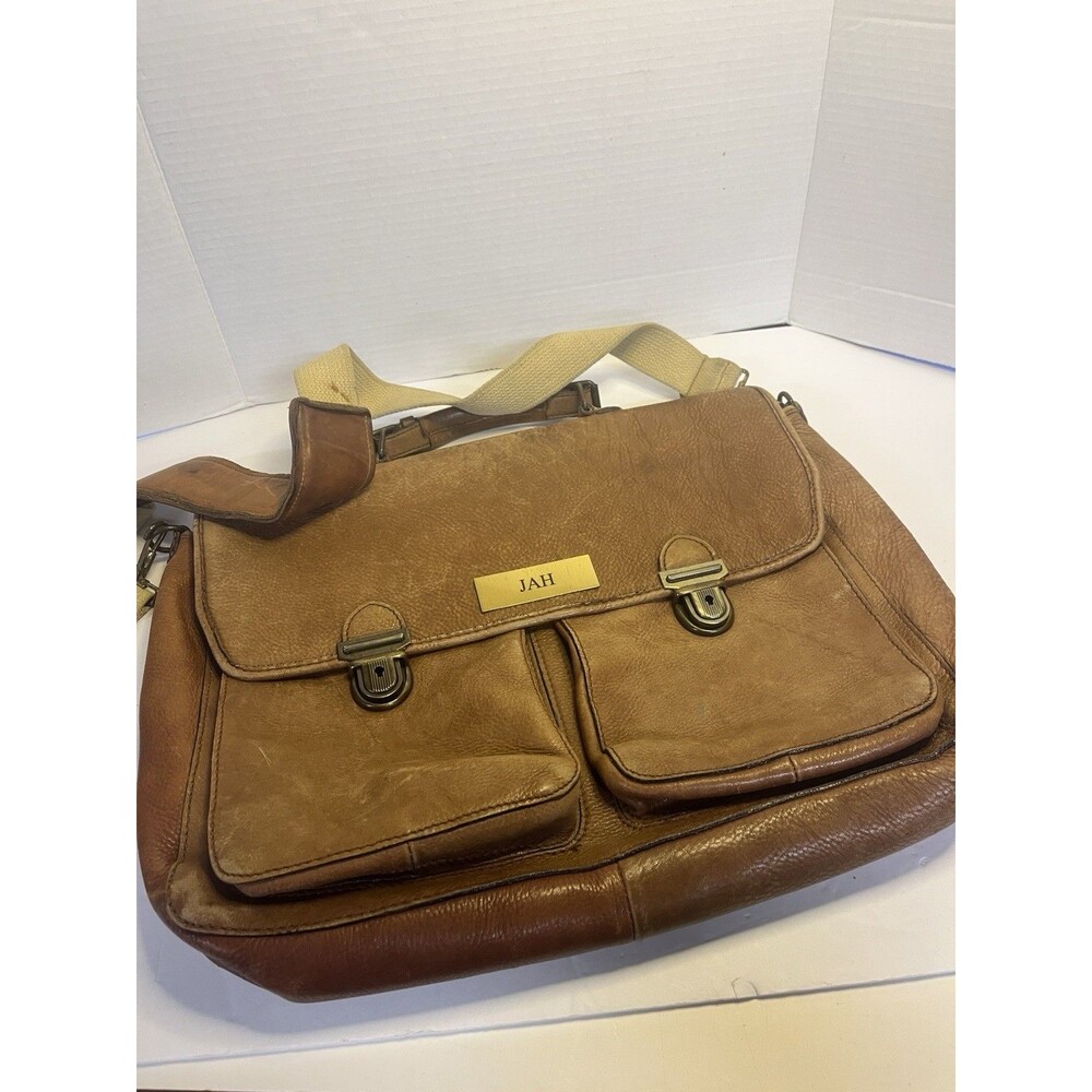 Vintage Georgetown Italy Messenger Bag Laptop Briefcase Leather Boho Emo Hipster